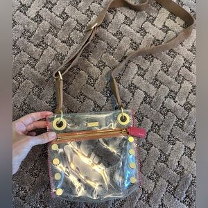 HAMMITT Transparent Crossbody Bag with Tan Strap